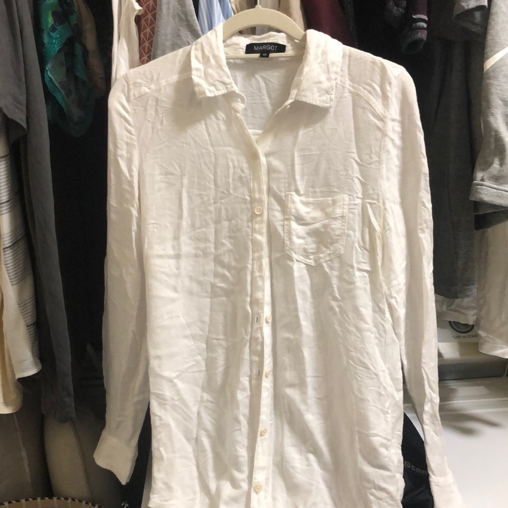 White soft button down shirt